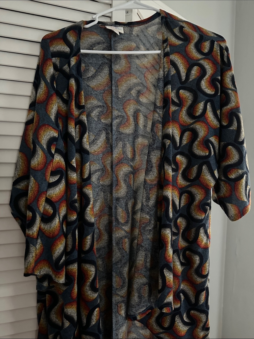 LuLaRoe Open-Front Cardigan in Navy, Orange, Cream, Gray